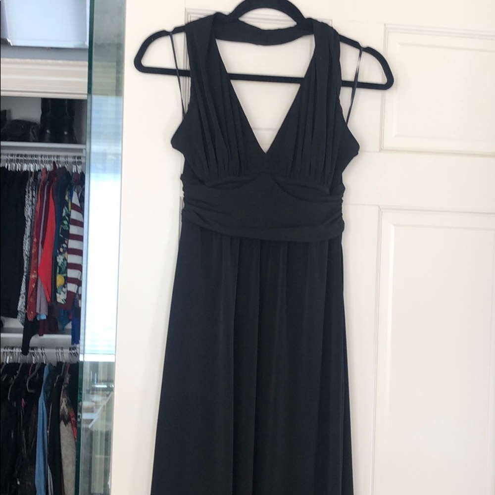 Black halter maxi dress
